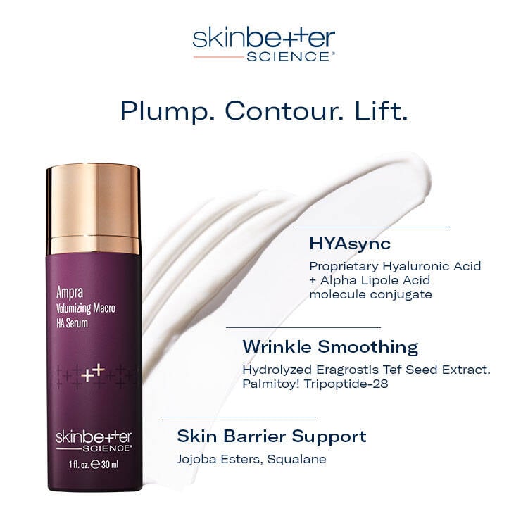 Wrinkle smoothing and skin barrier support with Ampra HA Serum