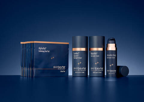 The New AlphaRet Collection - 4 products lined up with dark blue background