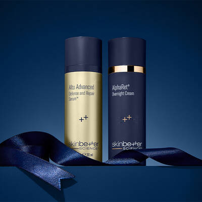 Skinbetter science product on a dark blue background
