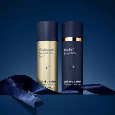 Skinbetter science product on a dark blue background