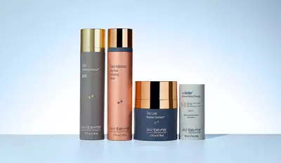 skinbetter science products posed with a light blue background